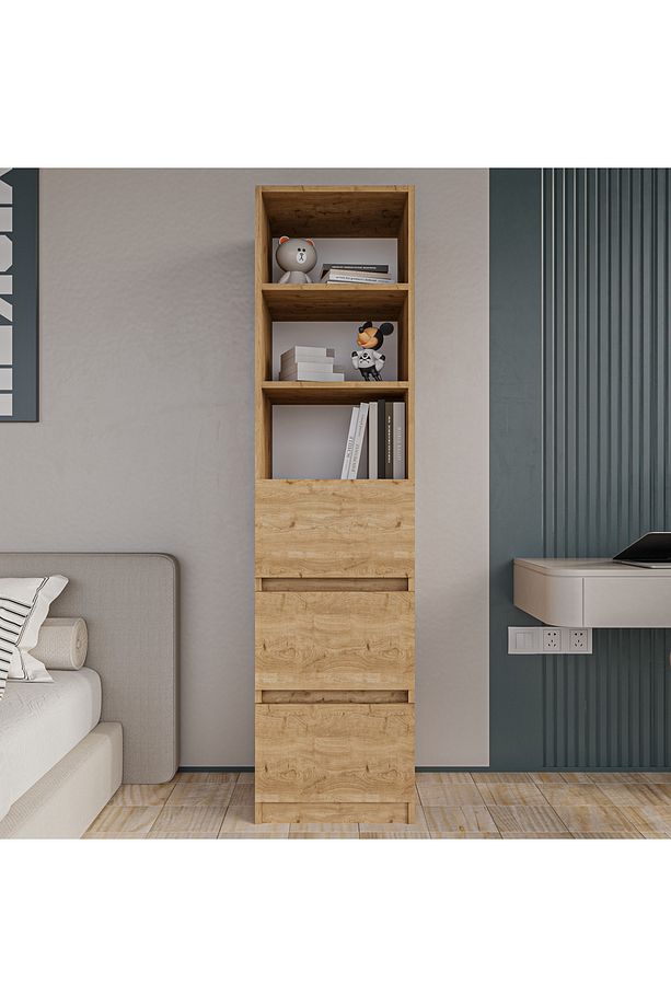 Eylül Çok Amaçlı Dolap 2 Raflı, 3 Çekmeceli, Ekonomik, Modüler, Banyo Mutfak Dolabı - 1