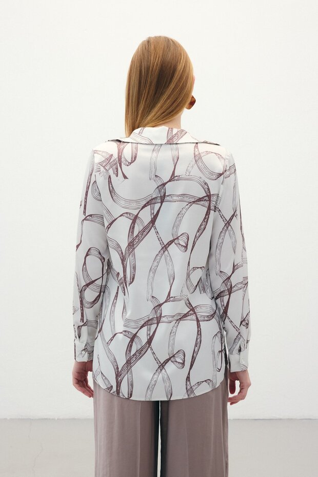 قميص كلاسيكي منقوش - بني - 8