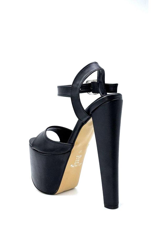 Kindep Yüksek Topuklu (18 cm) Platform (7 cm) Kadın Ayakkabı SİYAH - 4