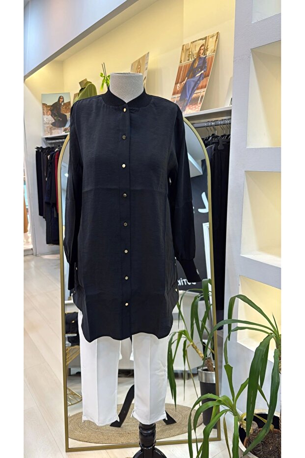 gomlek siyah 6674 M - 1