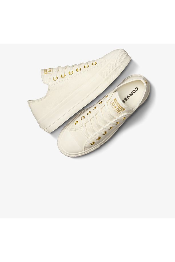 Chuck Taylor All Star Lift Kadın Krem Deri Platform Sneaker - 5