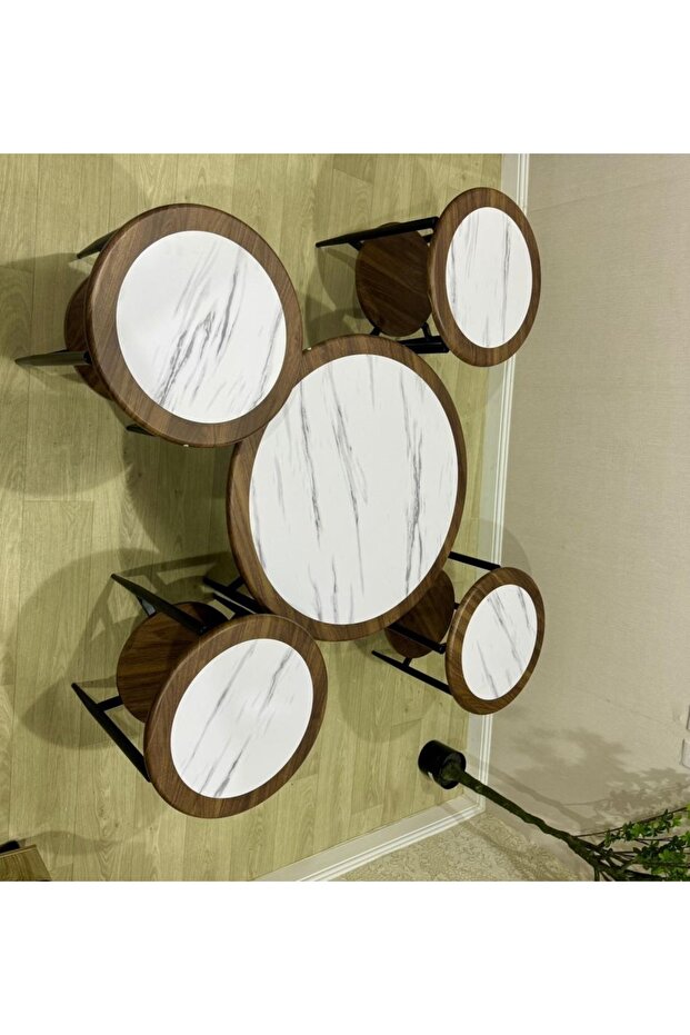 طقم طاولات خدمه 4+1 مقاس 80 سم - 6