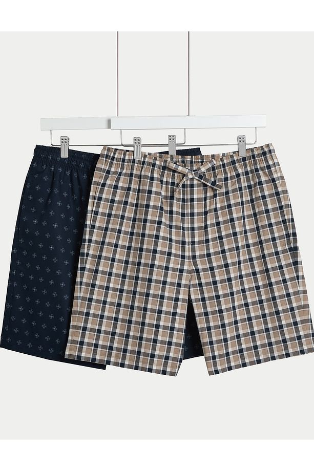 2'li Saf Pamuklu Pijama Şortu - 1