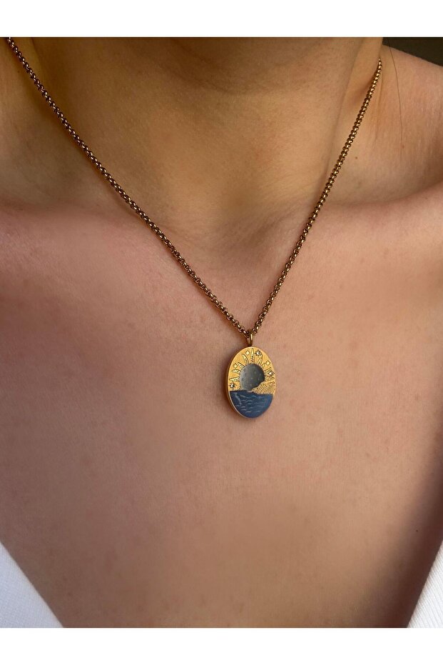 Çelik Vintage Kolye - 1