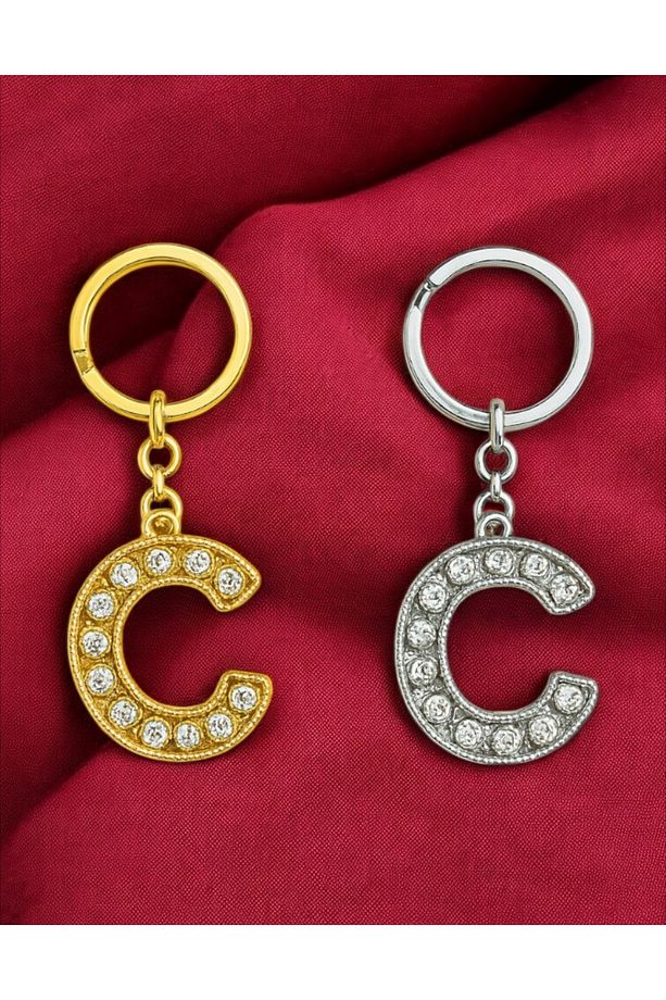 Işıltılı ‘C’ Harfli Anahtarlık – Lüks ve Anlamlı Bir Dokunuş - 4