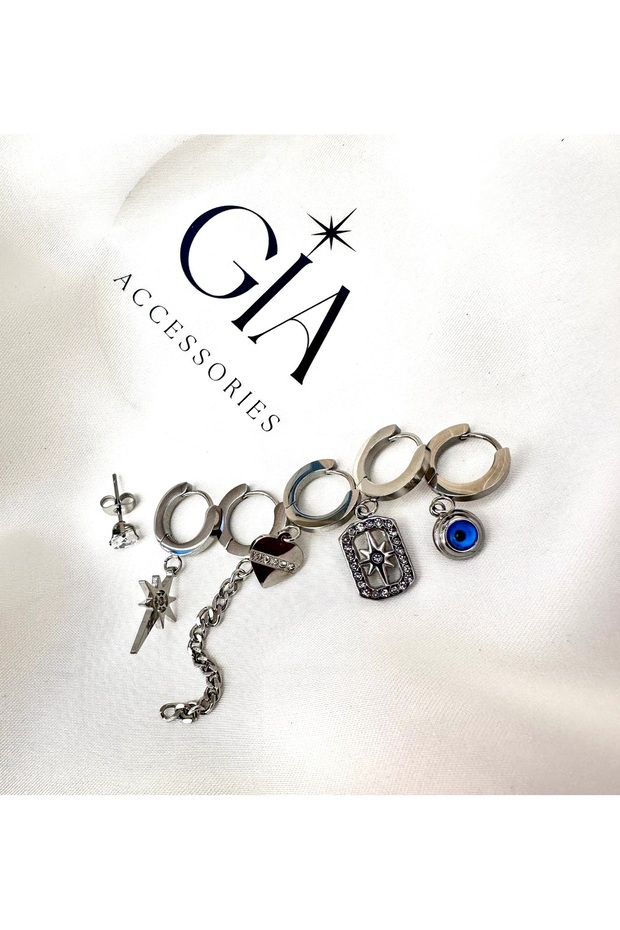 أقراط فضية ثلاثية - 1