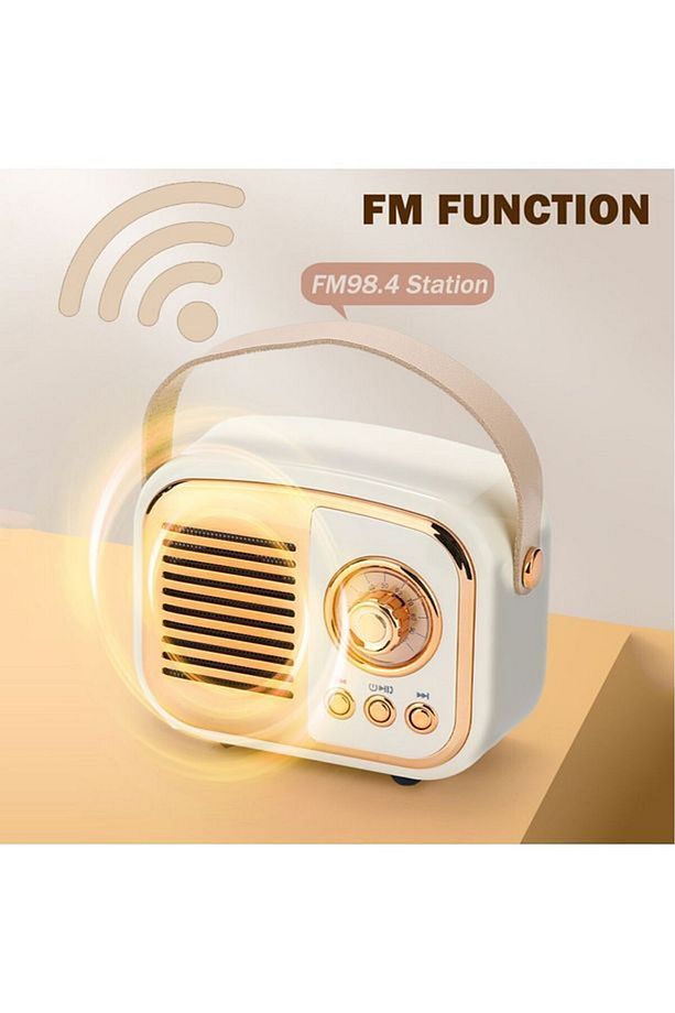 Nostaljik Retro Radio Parlak Kaplama Bluetooth Bağlantılı Hoparlör - 5
