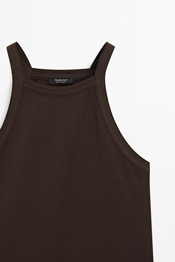 Pamuklu halter yaka top - 6