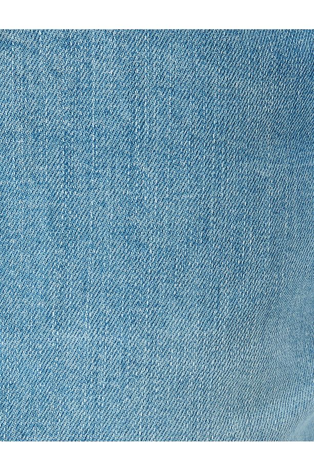 Katlamalı Paça Bermuda Slim Fit Jean Şort - 6
