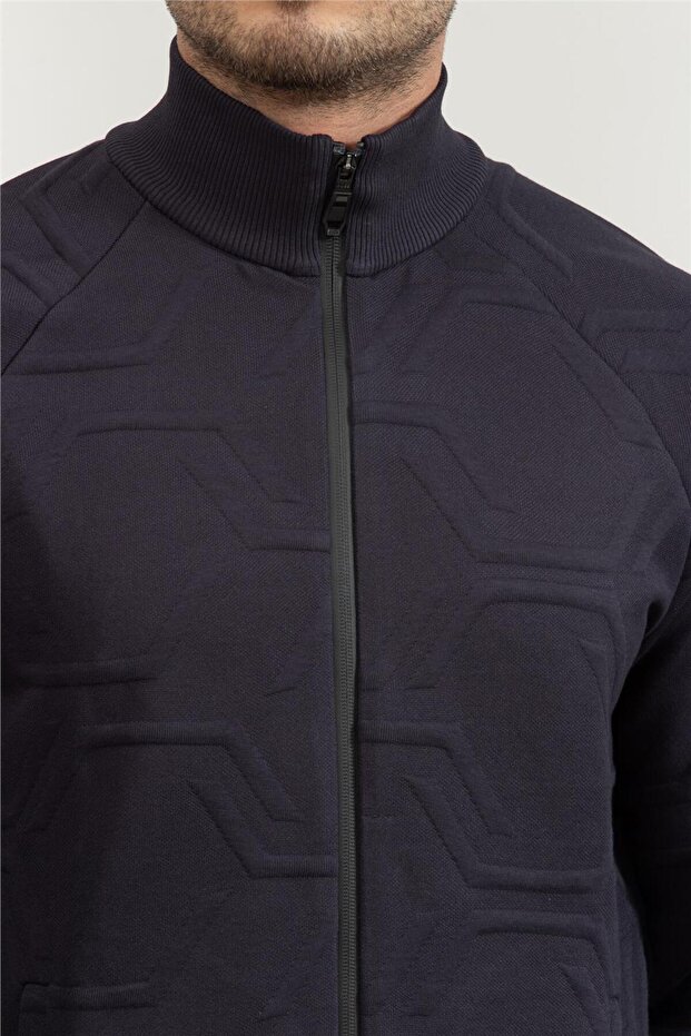 Erkek Fermuarlı Sweatshirt - 4