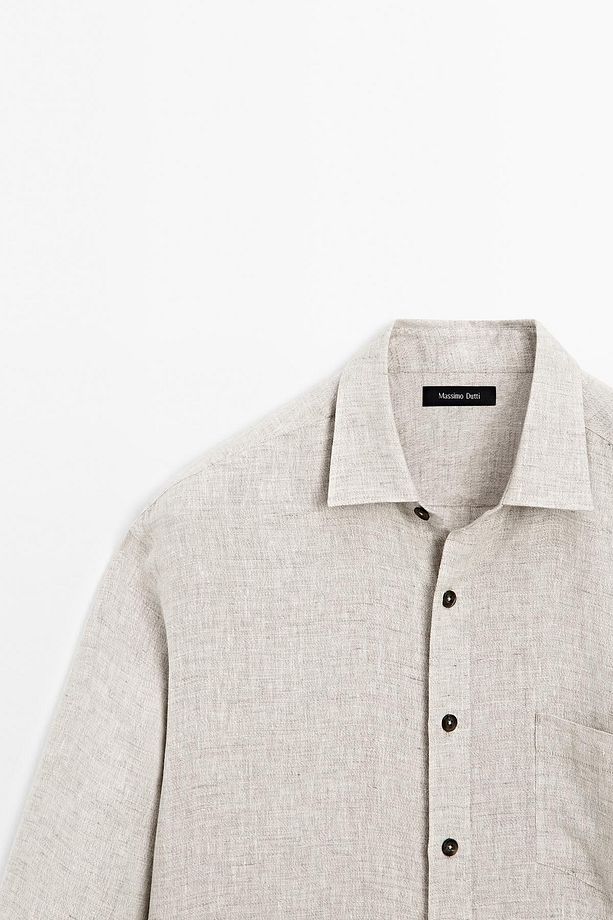 %100 keten regular fit gömlek - 6
