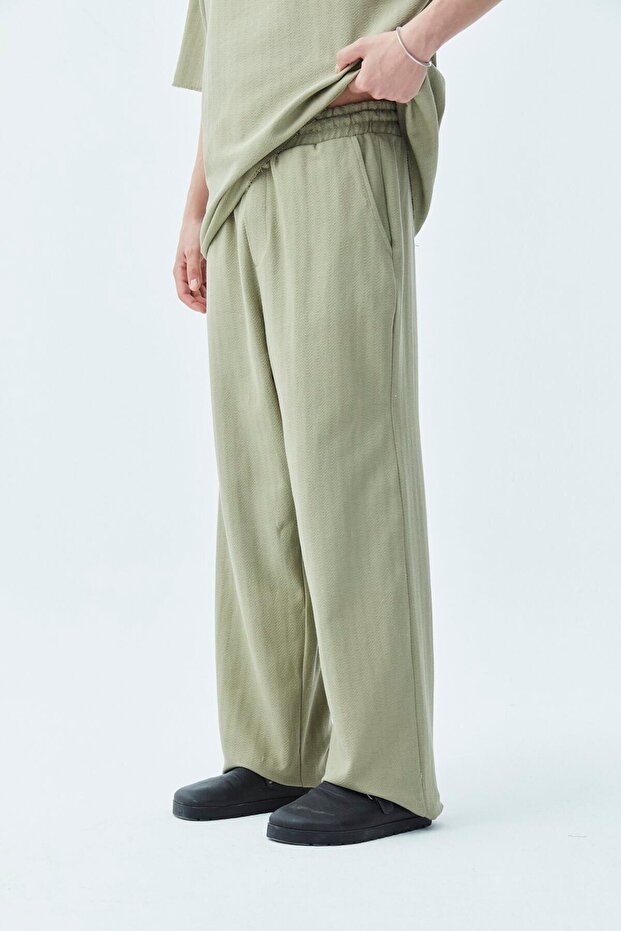 Basıc Oversize Keten Takım Haki - 8