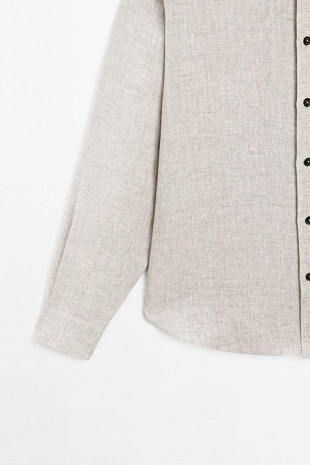 %100 keten regular fit gömlek - 7