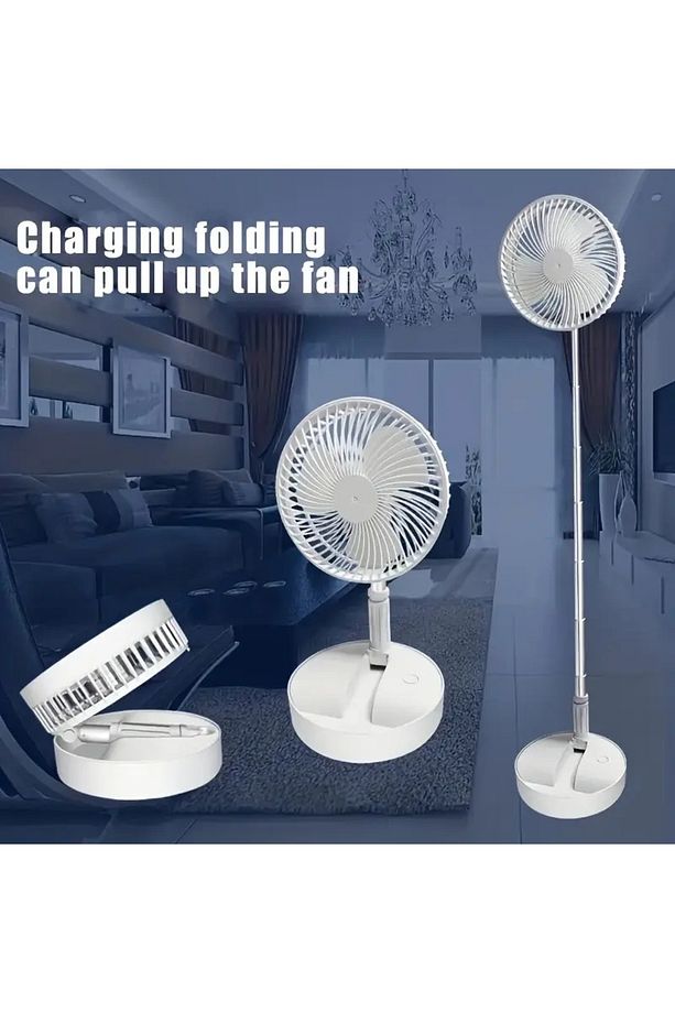 4 Modlu Şarj edilebilir Katlanabilir Yükseltilebilir Taşınabilir Teleskopik Fan Vantilatör - 1