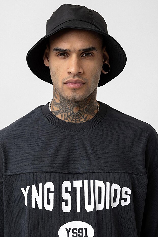 Oversize Printed Jersey T-Shirt Smoked