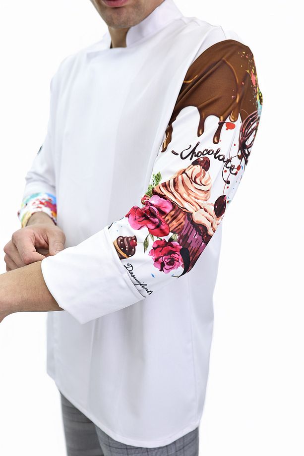 Kolu Desenli Şef Ceket Aşçı Kıyafeti Chef Aşçı Forması - 6