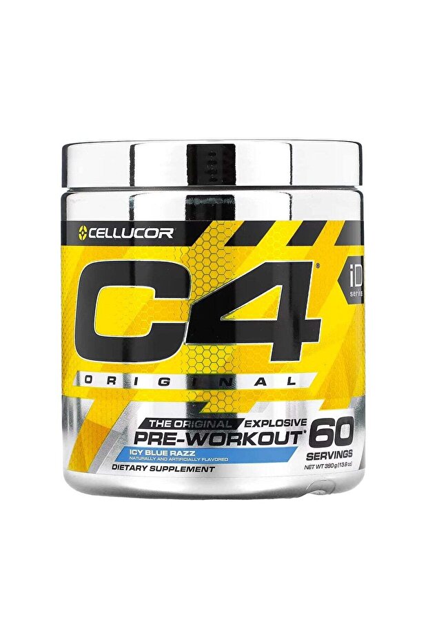 C4 Original Explosive Pre-Workout, Icy Blue Razz Flavor, 60 Servings