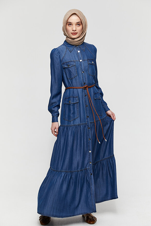 Kemerli Jean Elbise - 4