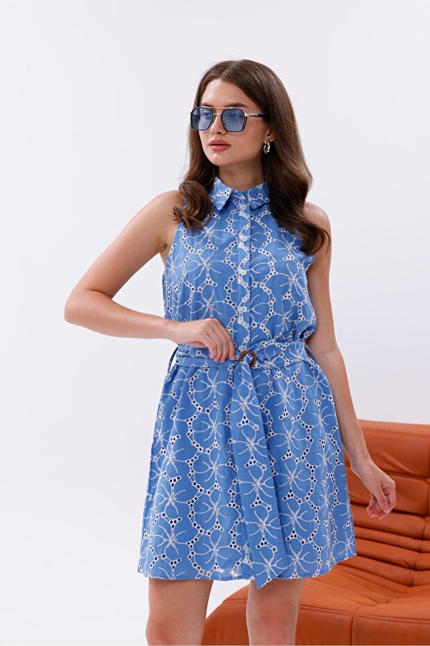 Рокля с колан и миди - 1