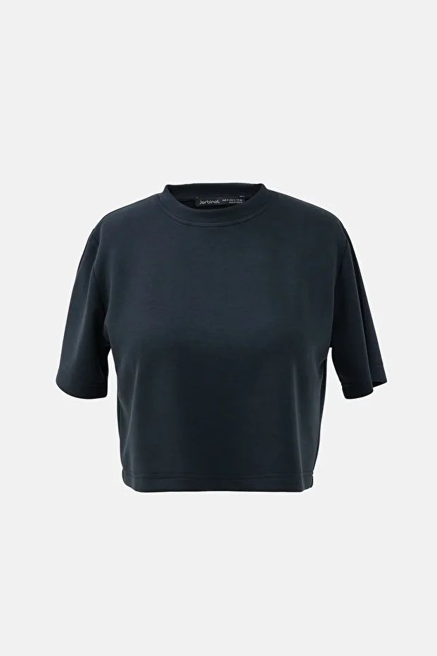 Kısa Kollu Modal Crop Tshirt - 3