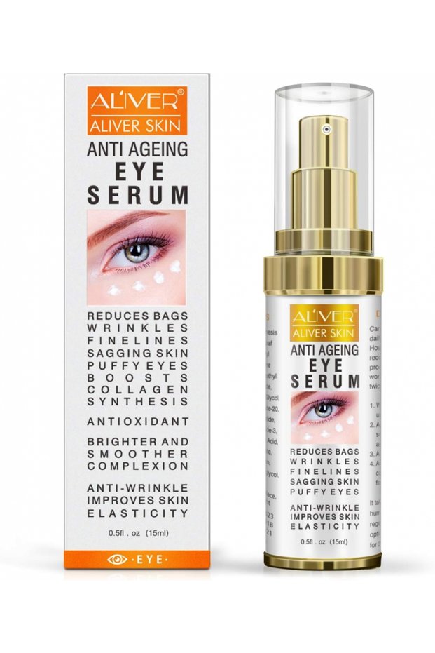 Aliver Eye Cream for Dark Circles and Puffiness, Anti-Aging Treatment for Wrinkles, 15Ml