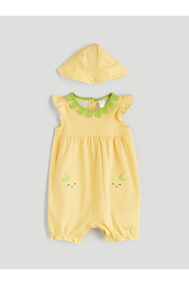 LCW baby Nakışlı Kız Bebek Tulum ve Şapka - 1