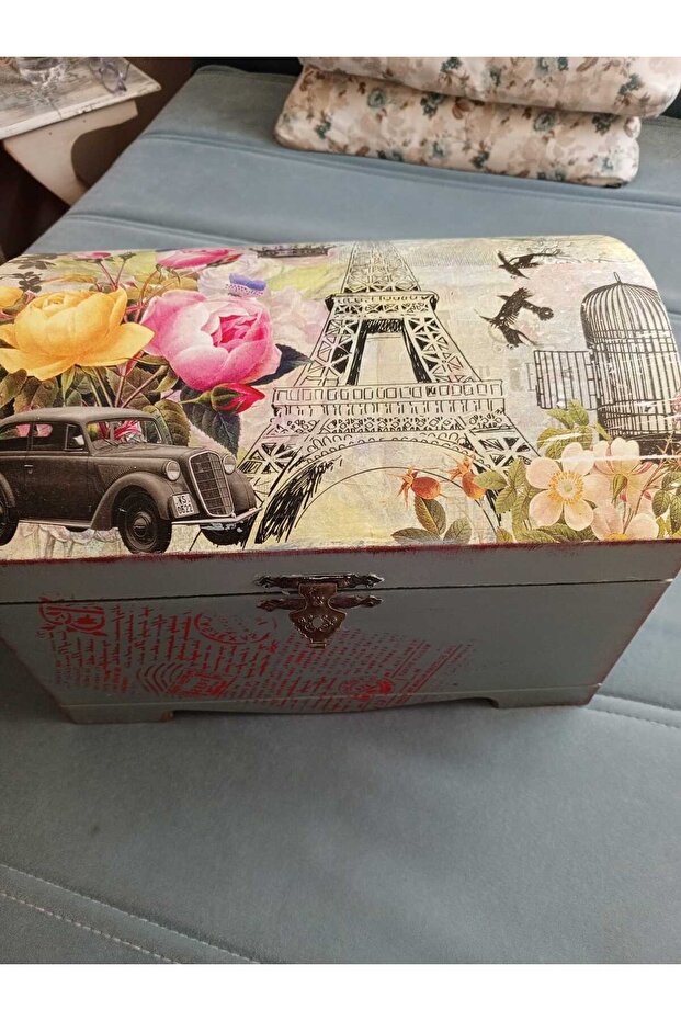 El Boyaması Ahşap Sandık - 3