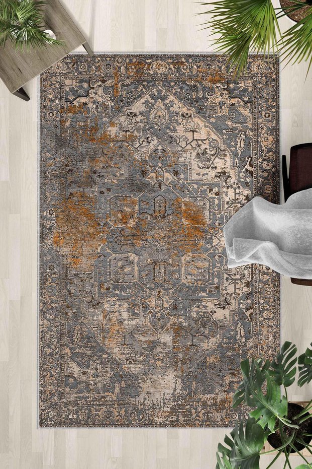Non-Slip Base Washable Rug – Modern Digital Print Rug for Kitchen, Living Room, Bedroom (SLNHALI27