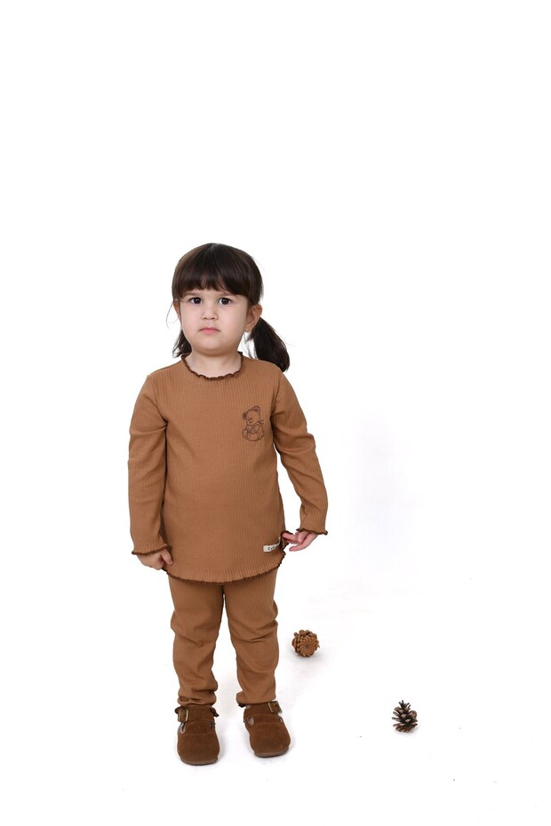 Teddy Bear Embroidered Corded Seasonal Suit