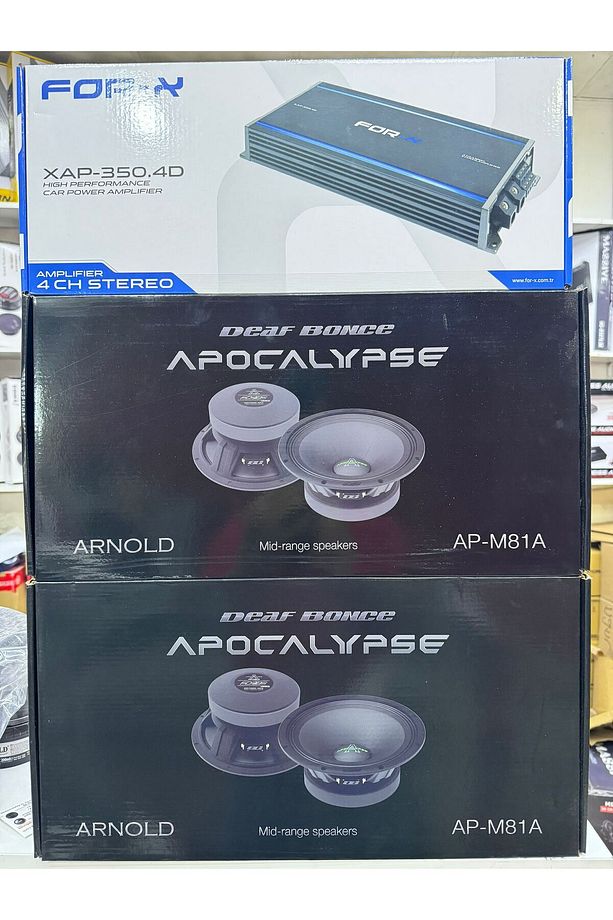 AP-M81A 4 ADET APOCALYPSE MİDRANGE ARNOLD XAP-350.4D 4X350RMS OTO ANFİ - 1