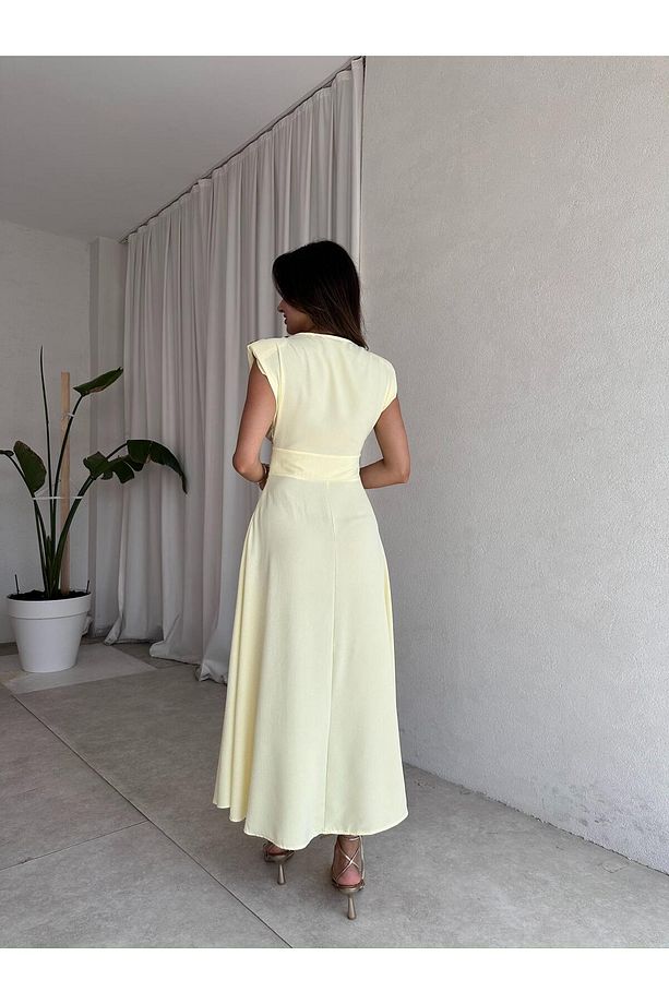 PAOLA Maxi Elbise 2305 - Sarı - 3