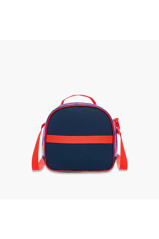 Rubik's Cube Print Lunch Bag with Adjustable Strap and Zip Closure - 4