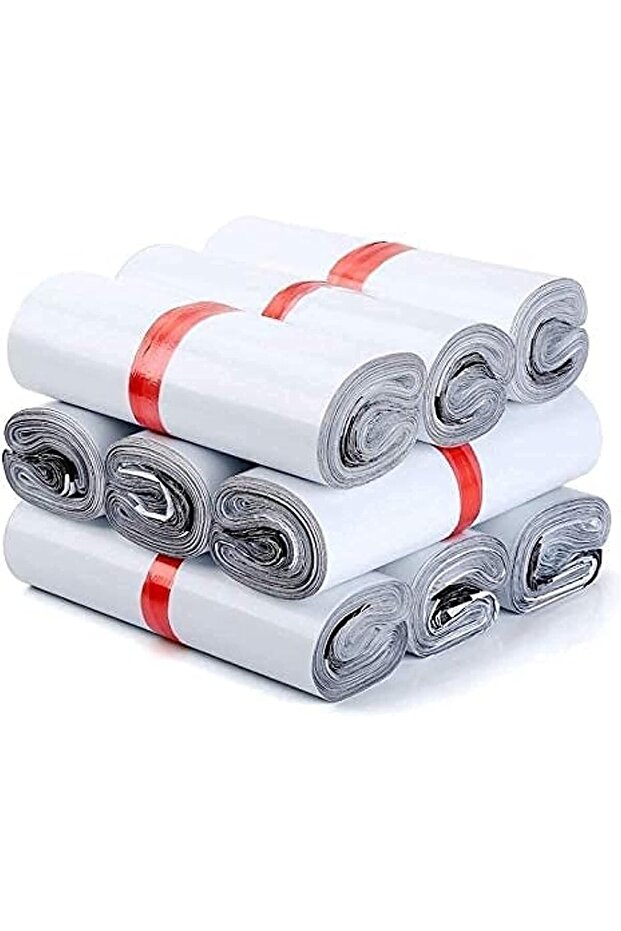 REDDOTGIFT® 100pcs Plastic Envelope Bag Self-seal Adhesive Courier Storage Bags (White, Inside Blac