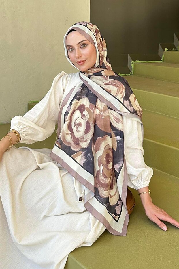 Flower Pattern Cotton Shawl Soil