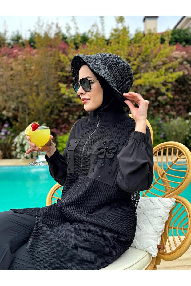 SW36.302 MOODBASİC TAŞLI AKSESUARLI TESETTÜR MAYO - 3