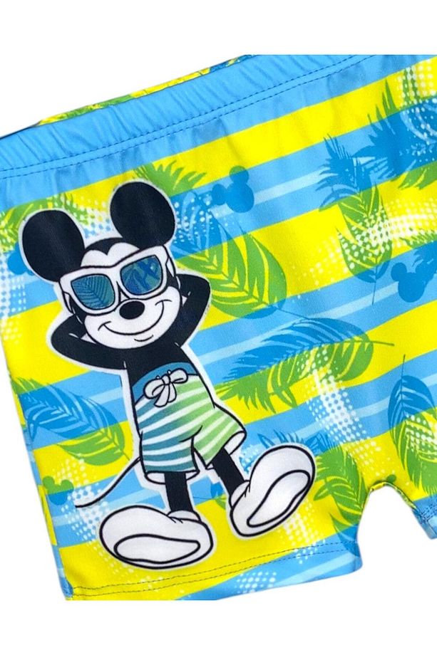 Erkek Çocuk Kral Şakir Desenli 5/8 Yaş Tek Ebat Panço Bornoz , Mickey Deniz Şortu Bone Takımı - 5
