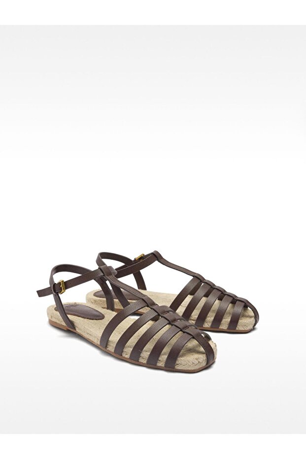 Bantlı Jüt Sandalet - 4