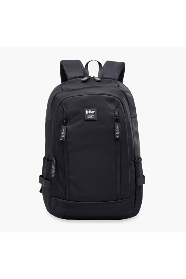 Solid Backpack with Adjustable Straps and Zip Closure - 19x35x50 cm - 1