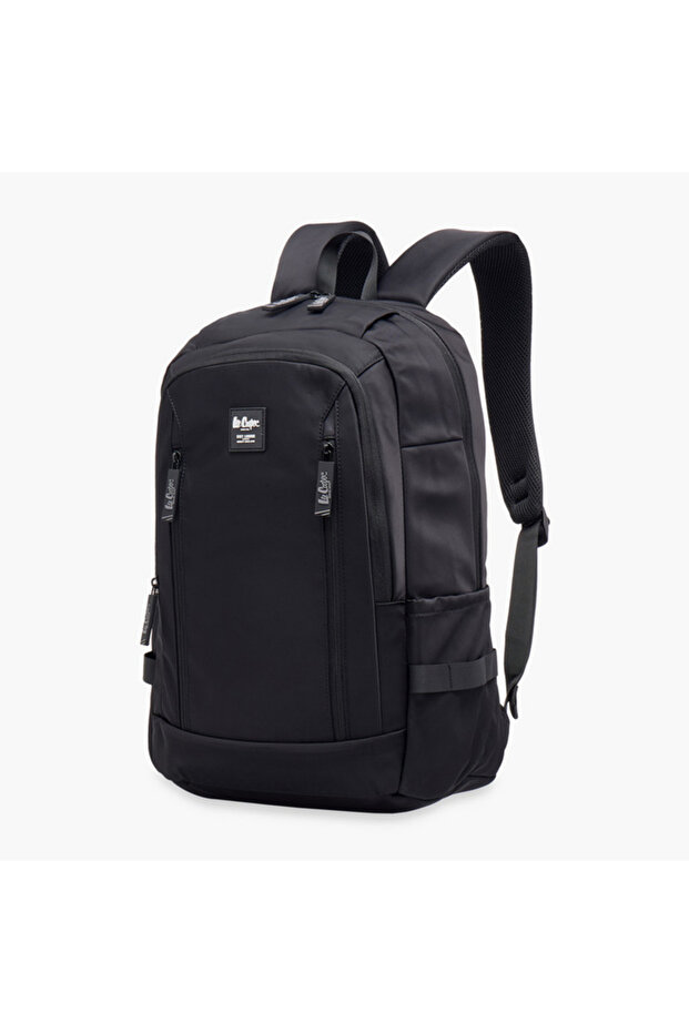 Solid Backpack with Adjustable Straps and Zip Closure - 19x35x50 cm - 2