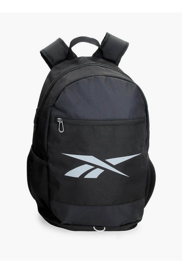 Logo Print School Backpack with Adjustable Straps and Zip Closure - 38x19x43 cm
