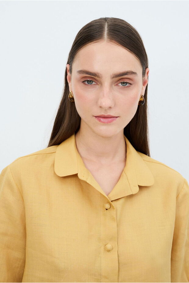 Bebe Yaka Yarım Kollu Gömlek - 2