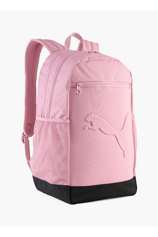 Girls Logo Embossed School Backpack with Adjustable Shoulder Straps and Zip Closure - 1