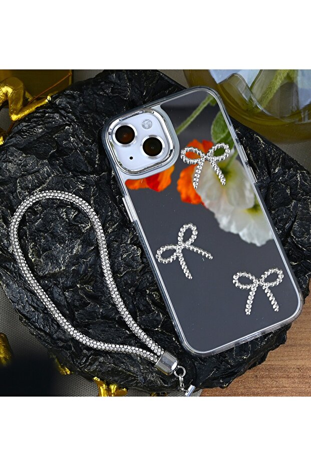 iPhone 15 - 14 - 13 Compatible Mirrored Charm Bow Model Silicone Case
