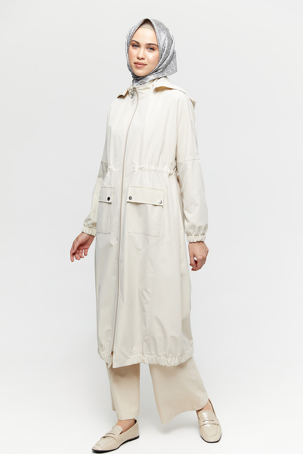 Çıkarılabilir Kapüşonlu Pardösü - 2