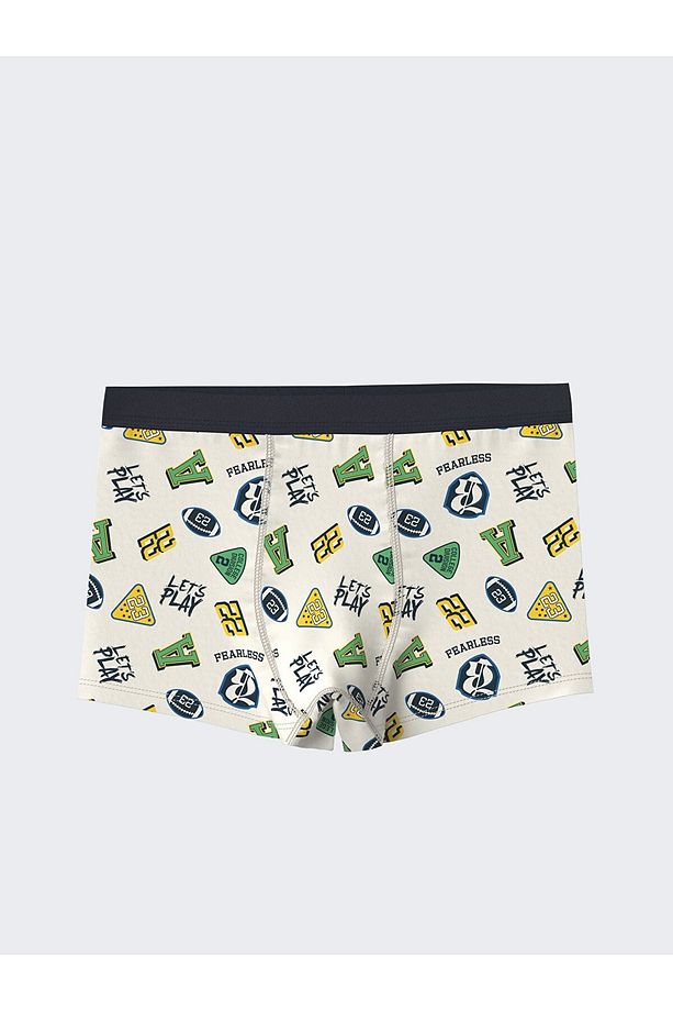 LCW Kids Ekru Baskılı Erkek Çocuk Boxer 3'lü - 3