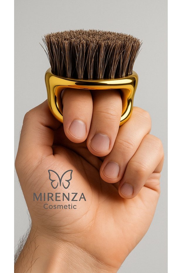 Gold Finger Fade Reset Brush - Hairdresser Nape and Beard Cleaning Brush Horsehair Fade Brush