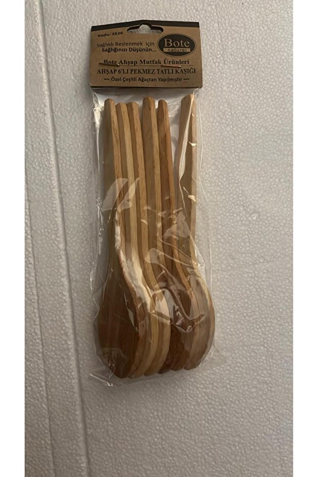 Ahşap 6'Lı tatlı kaşığı - 1