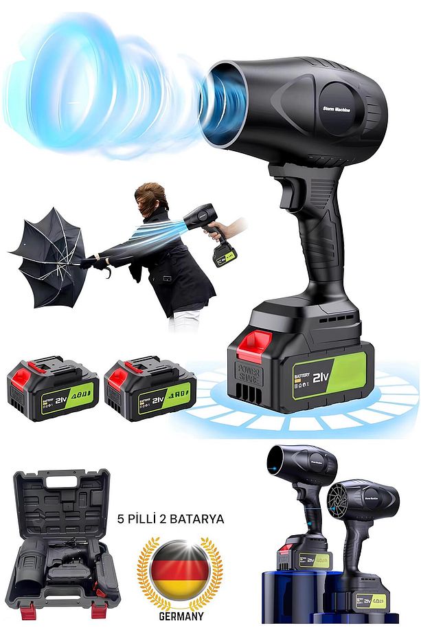 981F Şarjlı Jet Turbo Motorlu Hava Üfleme Fan Yaprak Üfleme Araba içi Cam Kurulama Kapı Önü - 3
