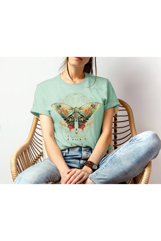 "Women's Ethnic Colorful Butterfly Printed T-Shirt - Oversize Style"