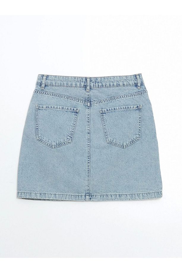 LCW Vision Indigo Standart Fit Kadın Jean Etek - 6